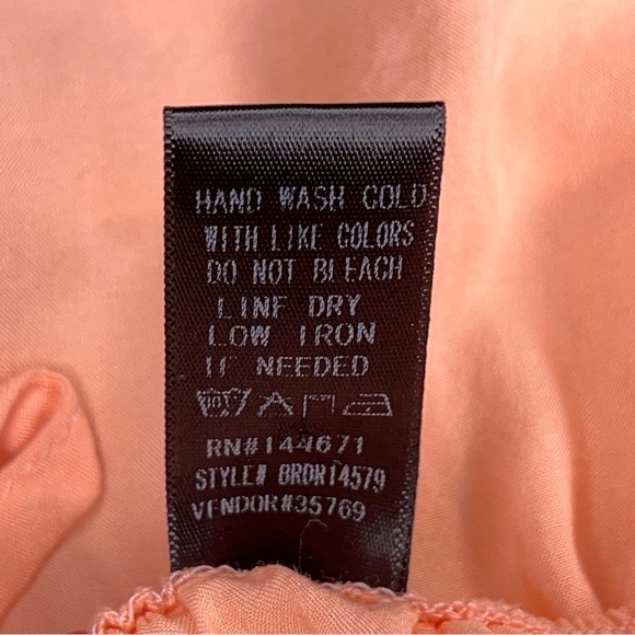 XS BKERed Peach Orange Ruffle Style Tank Flowy Sleeveless Top Scoop Neckline - Picture 14 of 14